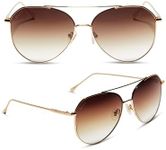 DIFF Jane oversized lightweight aviator sunglasses for women, Gold + Brown Gradient Sharp