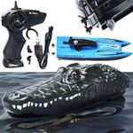 Top Race Remote Control Alligator Head - Remote Control Boat Prank Toy for Kids, Adults, Pranksters - 2.4G Waterproof RC Boats - Battery Powered - 3Hx10.2Linch