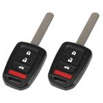 X AUTOHAUX 2pcs MLBHLIK6-1TA Replacement 4 Button Keyless Entry Remote Car Key Fob 433Mhz for Honda Accord 16-17 for Honda Civic 2016 2017 2018