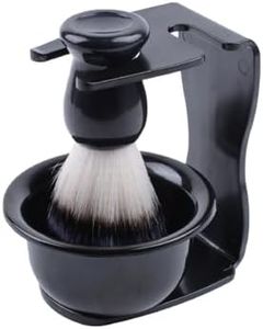 Aiweijia Set de brochas de afeitar,Kit de Afeitado 3 en 1 para Hombres Cepillo para Barba con soporte para maquinilla de afeitar y cuenco de afeitado para regalar el Día del Padre