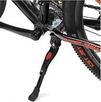 WIROJ 24 to 26 Inch Bicycle Center Mount Kickstand with Bike Chainstay Protector - Aluminum Alloy Stand for Mountain, MTB and Road Bikes - Easy Installation, Adjustable Length 300-340mm (Black)