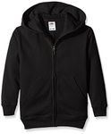 Fruit of the Loom Unisex Baby Zip Front Classic Hooded Sweat, Black, 9-11 Years UK