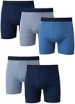 Hanes Ultimate mens Tagless - Multiple Colors (Blues, Assorted) Boxer Briefs, 5 Pack Assorted, Large US