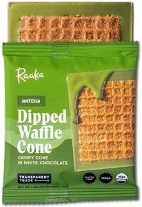 Raaka Chocolate Matcha Waffle Cone Bar, Matcha Vegan White Chocolate | Gourmet Bean-to-Bar | Organic, Vegan, Fair Trade, Soy Free, Non GMO, Gluten Free, Kosher | 1.0 oz Bars, 10-Pack