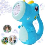 Dinosaur Bubble Machine,Handheld Automatic Bubble Maker Toys with Bubble Solution for Kids Summer Outdoor Activity Party Favors,8000+ Per Minitue Dino Bubble Blower Toy for Boys Girls Fun Gift