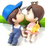 Generic XUDOUS Cute Couple in Love Boy Girl | Set of 2 Model 2 Keychain | Miniature (Multicolor) | Polyvinyl Chloride (PVC)