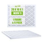 Housmile Furnace Filter 16x20x1, 16x20x1 Furnace Filter, MPR 1000, Unique ABS White Plastic Frame, Durable and Easy to Replace, Clean Living Basic Dust, 6 Pack (Exact Size: 19.6" x 15.6" x 0.9")