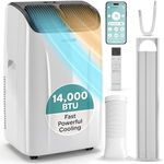 SereneLife 14,000 BTU Portable Air Conditioner with Dehumidifier, Heat, & Fan | Wi-Fi Enabled Portable AC Unit for Rooms up to 650 Sq Ft | Compact Standing Air Conditioner with Window Kit