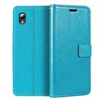 Shantime for ZTE Blade A3 Plus Case, Premium PU Leather Magnetic Flip Case Cover with Card Holder and Kickstand for ZTE A3 SE 4G (5”) Sky Blue