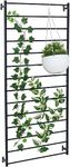 INDIDECOR 61728 4 Foot Tall Modern Matte Black Metal Wall Mounted Horizontal Bars Trellis, Outdoor Hanging Support Frame for Climbing Garden Plants and Crawling Vines