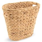 KOLWOVEN Bathroom Wicker Trash Can Wicker Waste Basket with Built-in Handles - 12 liters Small Trash Can in Office- Office Garbage Cans for Under Desk