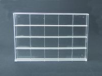 SAFE Clear Acrylic Glass Display Case For Collectables, Figurines, Stones, Treasured Items - Choose your size (20 Compartments: 57 x 47 x 42mm)