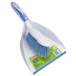 Spontex Dustpan & Brush Set | Large Capacity Dustpan | Durable Bristles & Easy-Sweep Rubber Blade | Compact Storage | Lightweight Design