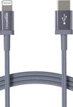 AmazonBasics MFI certified 1.8M USB C to lightning aluminum with nylon braided charging cable (Grey)