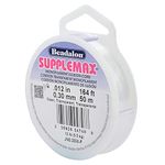 Beadalon SuppleMax Illusion Beading Cord, 0.30 mm / 0.012 in, Clear Monofilament, 50 m / 164 ft