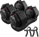 HAKENO 2x24kg Pair Adjustable Dumbbell 15 Weight in 1 with Fast Automatic Adjustable and Weight Plate for Body Workout Home Gym dumbbell(Include 2 Dumbbells + 2 Hand Gripper)