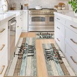 Ileading Farmhouse Kitchen Rug Sets 3 Piece with Runner Non Slip Kitchen Floor Mat Washable Kitchen Runner Rug Set Kitchen Area Rug Runner Carpet for Hallway Kitchen Sink Door Laundry Room