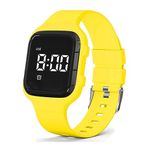 e-vibra Vibrating Alarm Watch, Water Resistant Potty Training Watch Rechargeable Medical Reminder Watch with Timer and 15 Daily Alarms (Yellow)