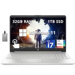 HP 15.6" Full HD Touchscreen Laptop, Intel i7-1255U Processor, 32GB RAM, 1TB SSD, Intel Iris Xe Graphics, Numeric Keyboard, HD Webcam, HDMI, Windows 11, Natural Silver, 32GB Hotface USB Card