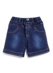 WOLF KING Kids Boys Navy Blue Solid Denim Shorts (5 Years)