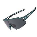 ROCKBROS Polarized Sunglasses for Men Women UV Protection Cycling Sunglasses Sport Glasses Bike Running Driving Fishing Golf Sunglasses (Green)