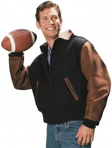 REED Men's Executive Varsity Jacket Union 5XL Navy/Natural