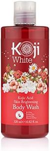 Koji White Kojic Acid Skin Brightening Body Wash - Daily Moisturizing Skin Cleanser, Uneven Skin Tone with Flower Acid Extracts, Hyaluronic Acid, Vitamin E & B5 - Vegan, Not Tested on Animals, 10.82 Fl Oz