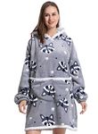 Oversized Blanket Hoodie for Women, Wearable Blanket Sweatshirt with Pockets Sleeves, Warm Wearable Sherpa Hoodie One Size Fits All Men Women Teenager