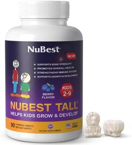 NuBest Tall Kids - Helps Kids Grow & Develop Healthily - Immunity & Bone Strength Support - Multivitamins & Minerals for Kids Ages 2 to 9 - Fun Animal Shapes - 90 Chewable Berry Tablets (1 Pack)