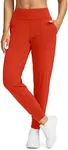 Soothfeel Women's Joggers with Zipper Pockets High Waisted Athletic Workout Yoga Pants Joggers for Women (Poppy, M)