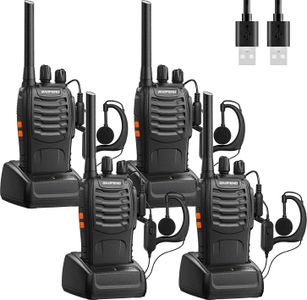 BAOFENG Long Range 2-Way Walkie Talkies Set, 16 Channels, 4-Pack Rechargeable