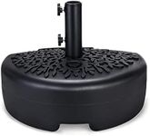 Home Zone Living 40lb Half Round Fillable Patio Umbrella Base Stand, 18in, Pole Holder, Water or Sand, Fits Poles Up to 1.9in(48mm) Diameter, UV Resistant, Lawn, Deck, Backyard, Garden, USA-Based