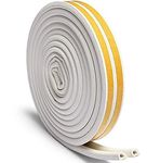VS CARE Door Weather Strip Draught Excluder for Doors Self Adhesive Foam Draft Excluder for Windows Door Insulation Strip Weather Stripping Door Seal Strip, Epdm, Foam, Rubber (White)