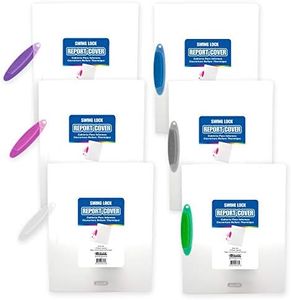 BAZIC Products File Folder Report Cover w/Swing Lock, Plastic Translucent Letter Size A4 Document Folders, Portable Files Document Organizer, 6-Pack