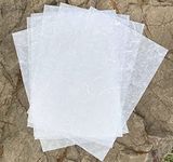 50 Sheets A4 Natural Fiber Mulberry Tree Mulberry Paper Sheets Art Tissue Washi Paper Design Craft Art Origami Suppliers Card Making DIY Crafts Printed easily! (White Color)