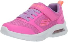 Skechers Girls Microspec Max Sneaker, Hot Pink/Lavender, 13.5 Little Kid