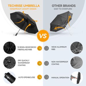 TechRise Compact Windproof Umbrella – Lightweight Travel Design