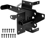 TRIPLE DEER Self-Locking Gate Latch, Heavy Duty Post Mount Automatic Self-Closing Wooden Fence Gate Hardware, Gravity Lever Door Latches Hardware for Secure Pool/Yard/Garden Outdoor, Black, Metal