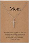 Lcherry Gifts for Mom Mom Necklace Mom Cross Necklace for Women Mom Birthday Gifts from Daughter