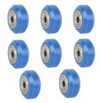 8pcs Upgrade V Solid POM Wheels OD 24mm Rollers Gantry Pulley Double Bearings for Ender 3 V2 Neo,Ender 3 S1 / Pro, Ender 5 3D Printer, CNC Machine, 2020 2040 C Beam V Slot Profiles Linear Rail (Blue)