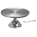 Dynore Stainless Steel Cake and Pizza Stand with Pie Lifter