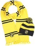 Harry Potter Hogwarts Houses Knit Scarf & Pom Beanie Set, Hufflepuff, One Size