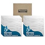 Genesis 2ft x 2ft White Drifts Ceiling Tiles - Easy Drop-in Installation – Waterproof, Washable and Fire-Rated - High-Grade PVC to Prevent Breakage - Package of 12 Tiles