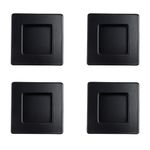 Risbay 4PCS Sliding Door Pull,Black Flush Finger Pulls,Square Flush Handle,Sliding Closet Door Handle Recessed Cabinet Handles (70×70mm)