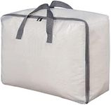Surblue Clothes Storage Bag Organizer with Durable Handles Thick Fabric Extra Large Capacity Closet Bag for Blanket Comforter Clothing Bedding (Transparent, XL)