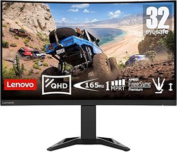 Lenovo G32qc-30 - Écran Gaming Incurvé 31.5" 2K QHD avec EyeSafe (VA, 165Hz, 0.5ms MPRT, HDMI+DP, Câble DP, FreeSync Premium, Haut-Parleurs) Réglage en Inclinaison/Hauteur - Noir