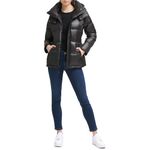 Kenneth Cole New York Women's Horizontal Zip Puffer, Black, Medium