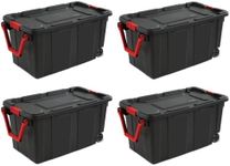 Sterilite 8-Pack Storage Bins, Plastic Organizer Containers w/ Lids & Wheels, 40 Gal