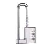 Cabinet Lock,Padlock,Combination Padlock,4 Dial Resettable Sports Combination Padlock,Stainless Steel Gym Locker Lock Code Long Adjustable Shackle Lock for Outdoor,School,Gym,Sports lockers,Fences