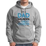 Elido Store Mens Hoodie I'm A Dad Grandpa and A Great Grandpa Long Sleeve Graphic Sweatshirt, 2XL